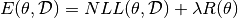 E(heta, athcal{D}) = NLL(heta, athcal{D}) + ambda R(heta)